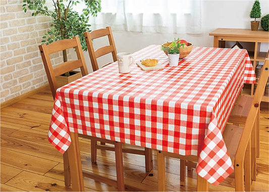 テーブルクロス チェック レッド (幅 約120cm×長さ10cm単位カット商品)