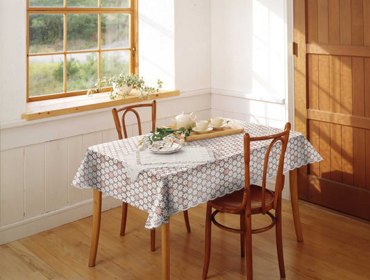 テーブルクロス M-723 ピンク (幅 約135cm×長さ10cm単位カット商品)