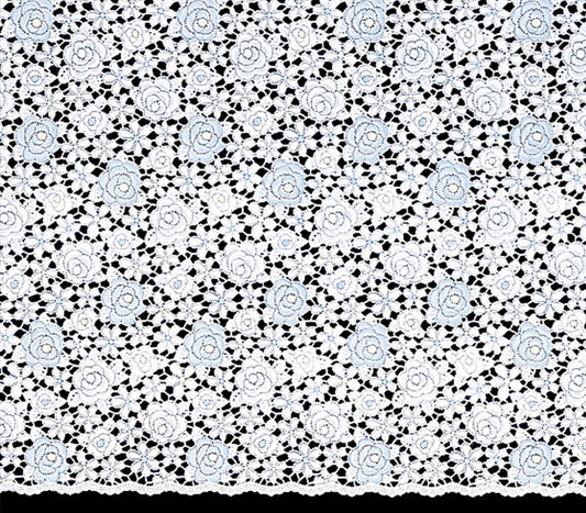 テーブルランナー M-323 ブルー (幅 約30cm×長さ10cm単位カット商品)