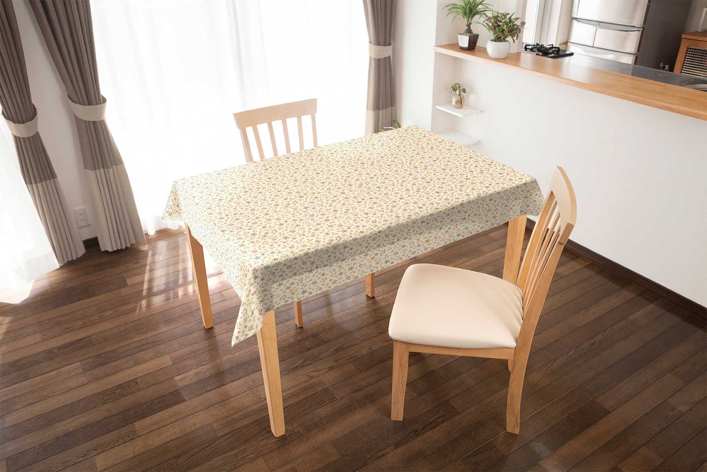 テーブルクロス 小花 レッド (幅 約120cm×長さ10cm単位カット商品)