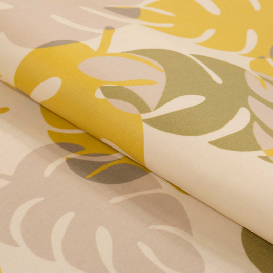 テーブルクロス モンステラ イエロー (幅 約135cm×長さ10cm単位カット商品)