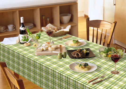 テーブルクロス チェック グリーン (幅 約130cm×長さ10cm単位カット商品)