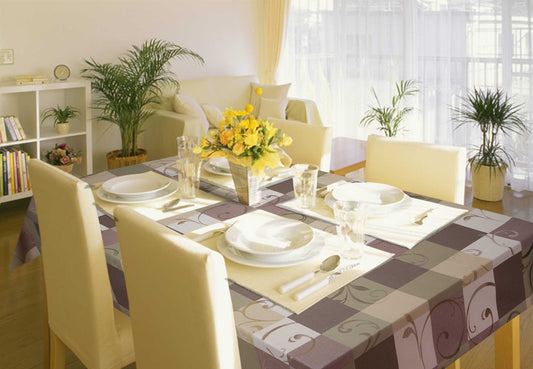 テーブルクロス MGPL-127 ブラウン (幅 約135cm×長さ10cm単位カット商品)