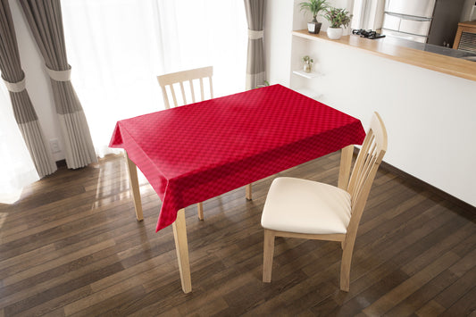 テーブルクロス サテン調チェック レッド (幅 約130cm×長さ10cm単位カット商品)