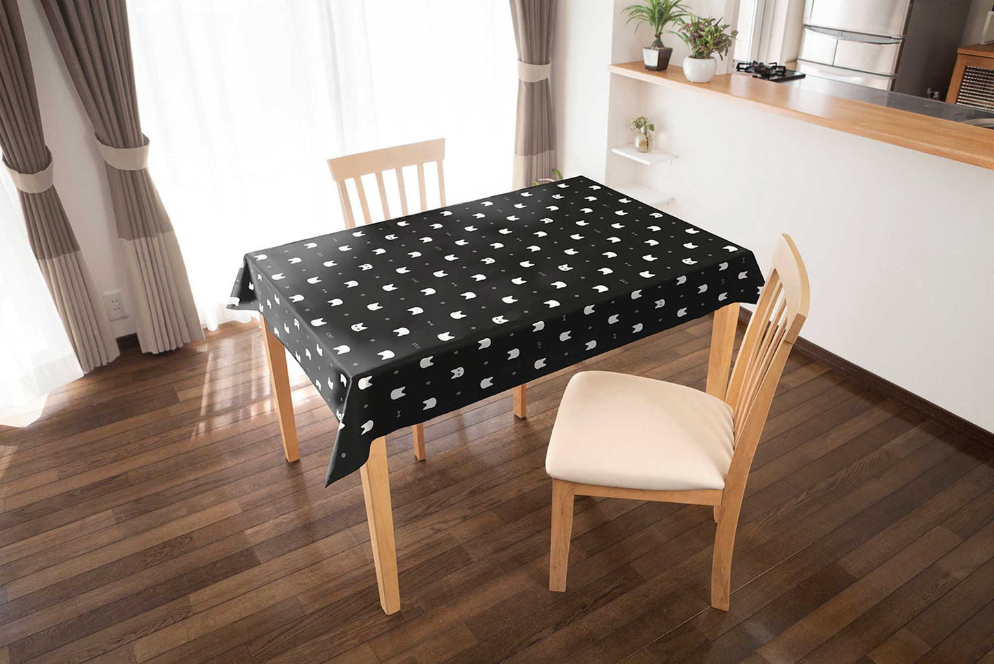 テーブルクロス ネコ (幅 約125cm×長さ10cm単位カット商品)