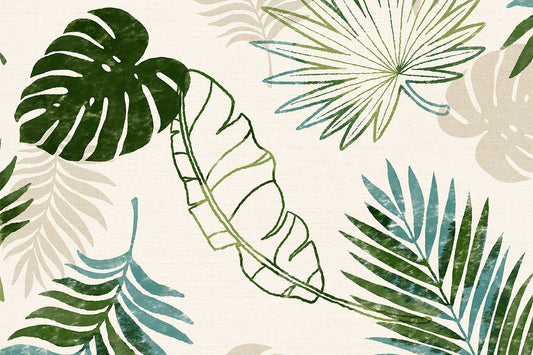 テーブルランナー リーフ グリーン (幅 約40cm×長さ10cm単位カット商品)