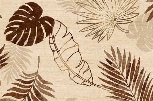 テーブルランナー リーフ ブラウン (幅 約40cm×長さ10cm単位カット商品)