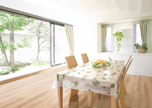 テーブルクロス ボタニカル ブルー (幅 約120cm×長さ10cm単位カット商品)