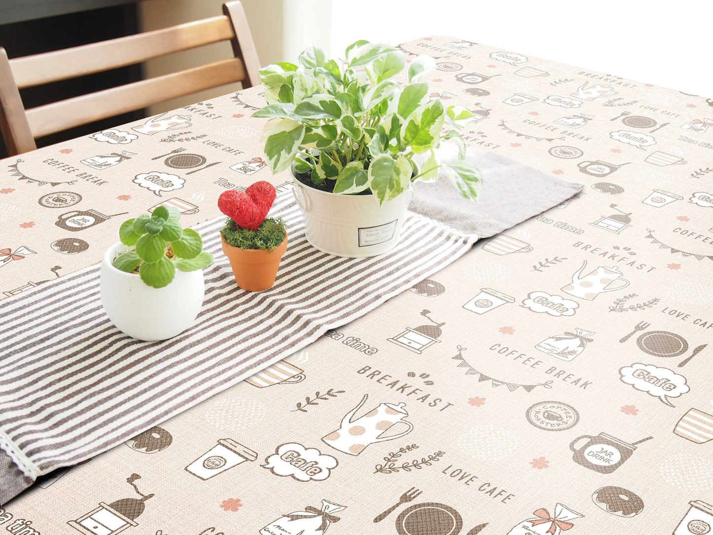 テーブルクロス カフェ ベージュ (幅 約120cm×長さ10cm単位カット商品)