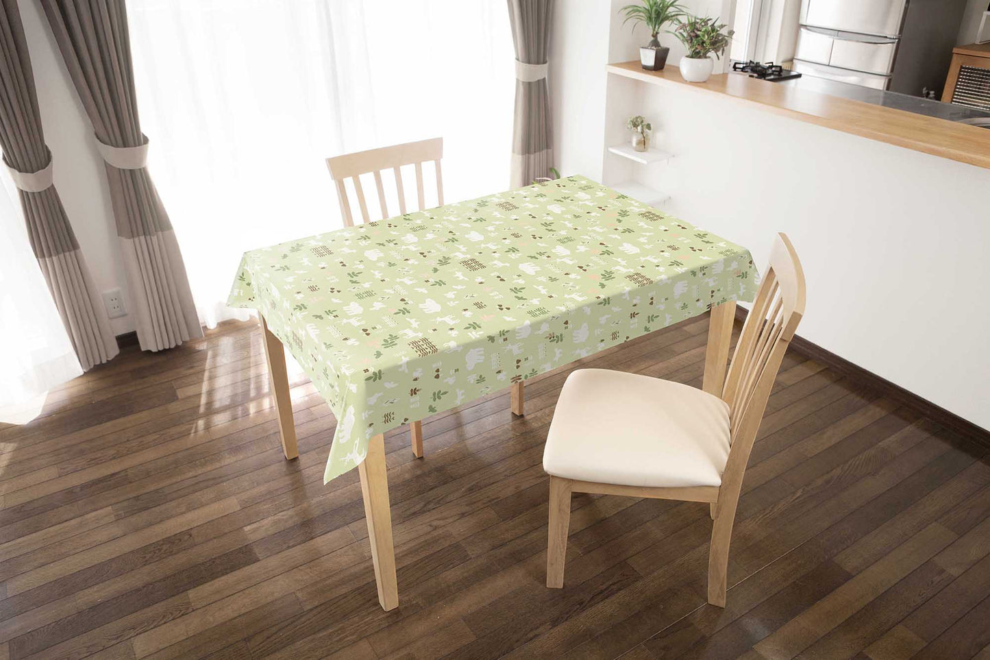 テーブルクロス トナカイ (幅 約120cm×長さ10cm単位カット商品)
