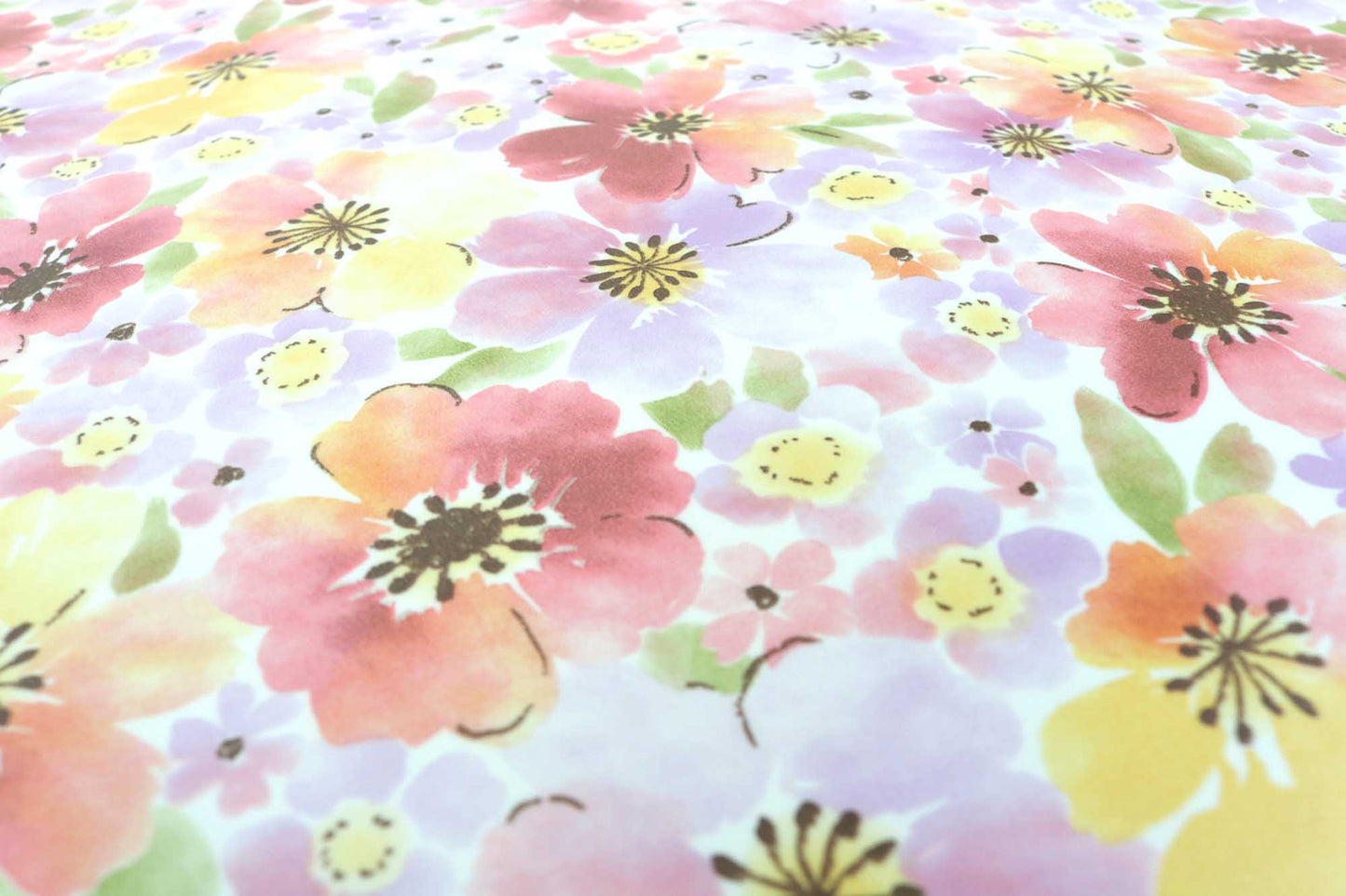 テーブルクロス 華 ピンク (幅 約130cm×長さ10cm単位カット商品)