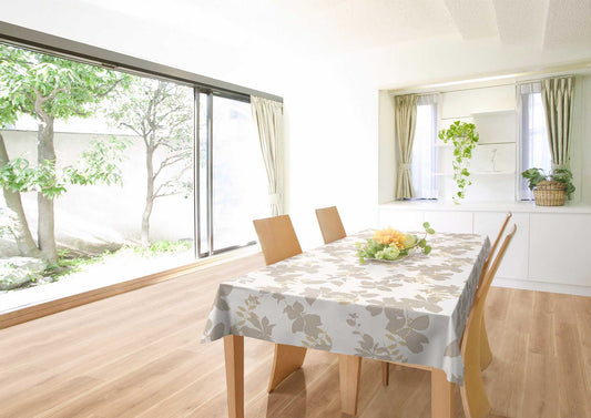 テーブルクロス シルエット ベージュ (幅 約120cm×長さ10cm単位カット商品)