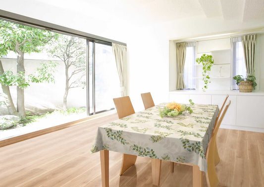 テーブルクロス ボタニカルリーフ グリーン (幅 約135cm×長さ10cm単位カット商品)