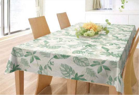 テーブルクロス モンステラ グリーン パターンC(幅 約130cm×長さ10cm単位カット商品)