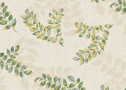 テーブルランナー ボタニカルリーフ グリーン (幅 約40cm×長さ10cm単位カット商品)