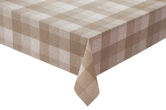 テーブルクロス チェック ベージュ (幅 約130cm×長さ10cm単位カット商品)