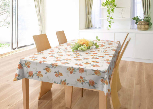 テーブルクロス ローズ オレンジ (幅 約130cm×長さ10cm単位カット商品)