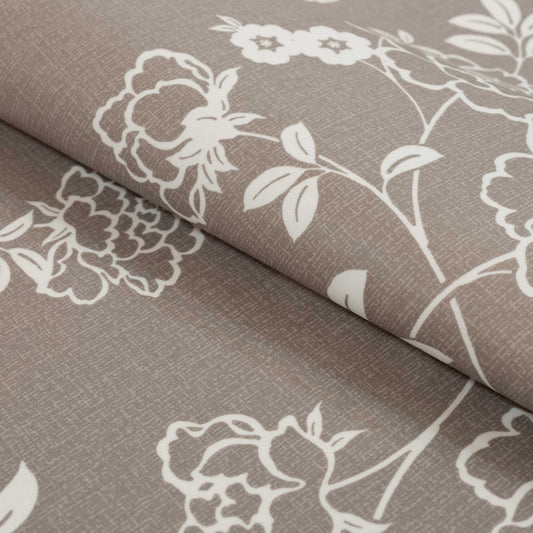 テーブルクロス 牡丹 グレー (幅 約135cm×長さ10cm単位カット商品)