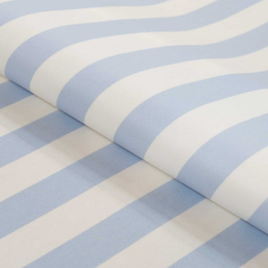 テーブルクロス カフェ ボールドストライプ ブルー(幅 約135cm×長さ10cm単位カット商品)