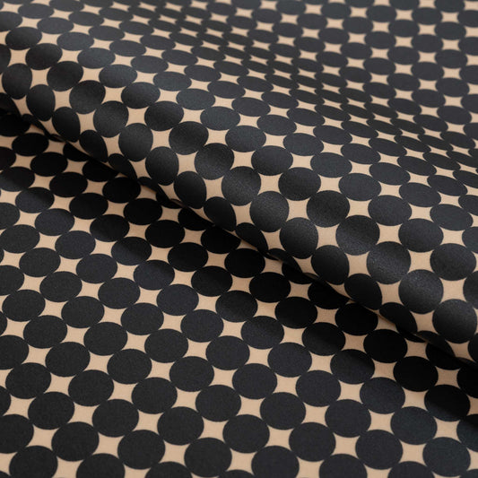 テーブルクロス 北欧テイスト ミニマーブルパターン ブラック(幅 約135cm×長さ10cm単位カット商品)