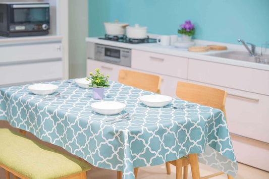 テーブルクロス アルフェス モロッカンテイスト ブルー(幅 約135cm×長さ10cm単位カット商品)