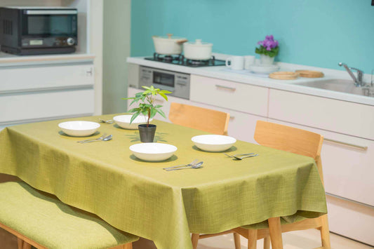 テーブルクロス 和柄 AR-NA03 ライトグリーン (幅 約135cm×長さ10cm単位カット商品)