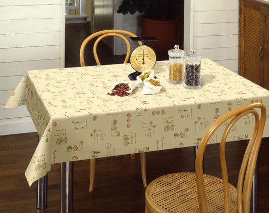 テーブルクロス ひつじ柄 MG-6499 イエロー (幅 約120cm×長さ10cm単位カット商品)
