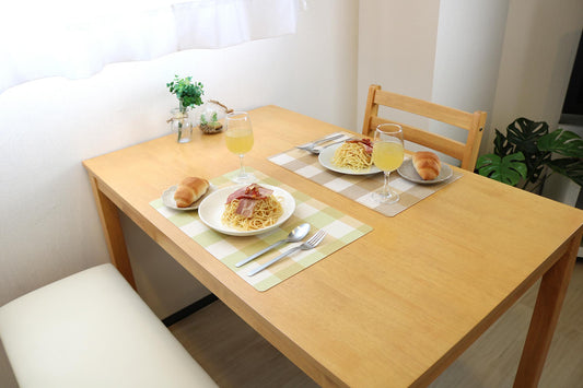 抗ウイルス抗菌ランチョンマット チェック ライトグリーン